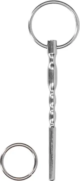 Mystim Ribbed Hollow Urethral Sound 7.5 mm Stainless Steel