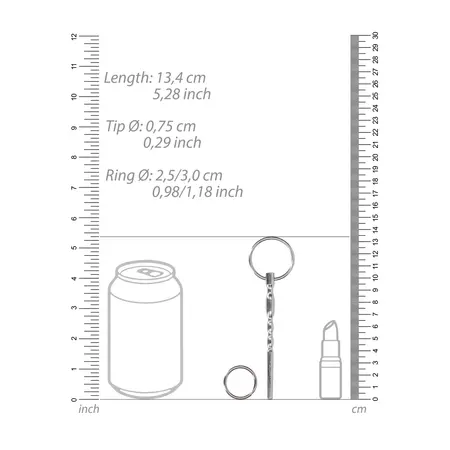Mystim Ribbed Hollow Urethral Sound 7.5 mm Stainless Steel