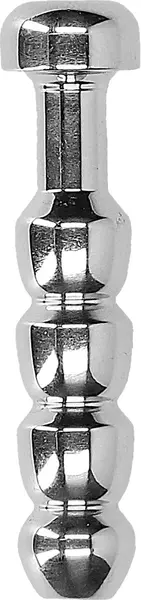 Triune Ribbed Urethral Sound Hollow Metal Plug 10 mm Anatomical Design