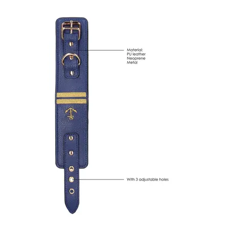 EasyToys Ankle Cuffs Sailor Theme Adjustable Soft Restraint Blue