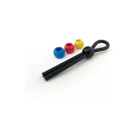 Boneyard Cock Leash Adjustable Silicone Ring Black
