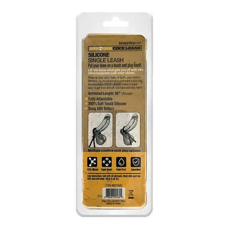 Boneyard Cock Leash Adjustable Silicone Ring Black