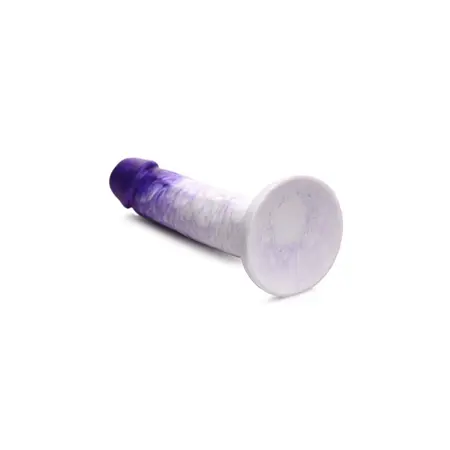 XR Brands Real Swirl Silicone Model - Swirled Multi-Color, Suction Cup Base