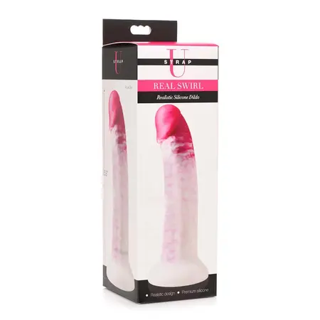 XR Brands Real Swirl Silicone Model with Suction Base - Multicolor, 19 cm