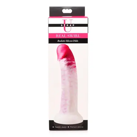 XR Brands Real Swirl Silicone Model with Suction Base - Multicolor, 19 cm