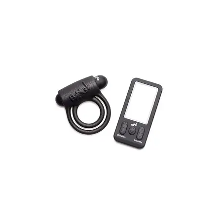 Bang! Silicone Intimate Ring with Dual Loops & Remote Vibration Black