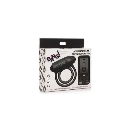Bang! Silicone Intimate Ring with Dual Loops & Remote Vibration Black