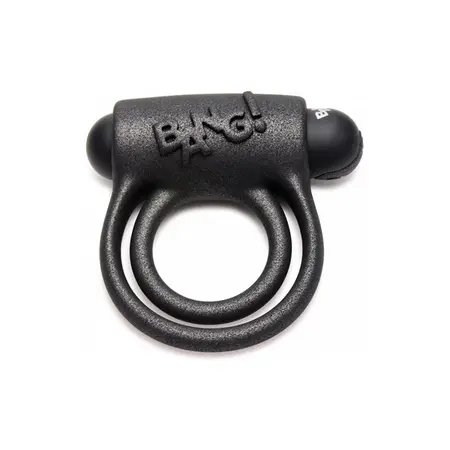 Bang! Silicone Intimate Ring with Dual Loops & Remote Vibration Black
