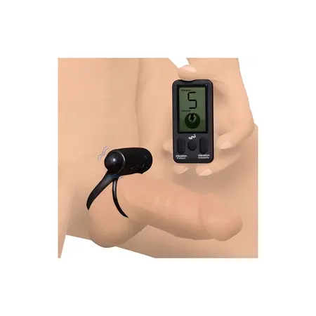 Bang! Silicone Intimate Ring with Dual Loops & Remote Vibration Black