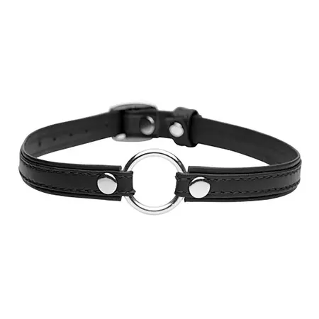 Master Series Slim Leather Collar with Nickel-Free O-Ring, Adjustable Fit