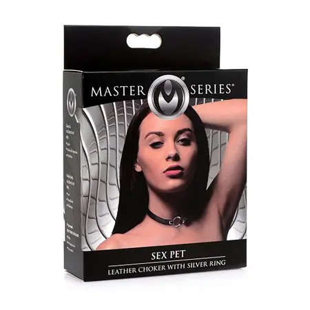 Master Series Slim Leather Collar with Nickel-Free O-Ring, Adjustable Fit
