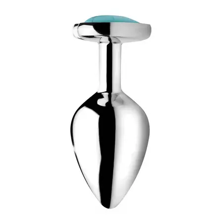 Master Series Turquoise Gem Heart Plug Medium - Aluminum, Blue Accent
