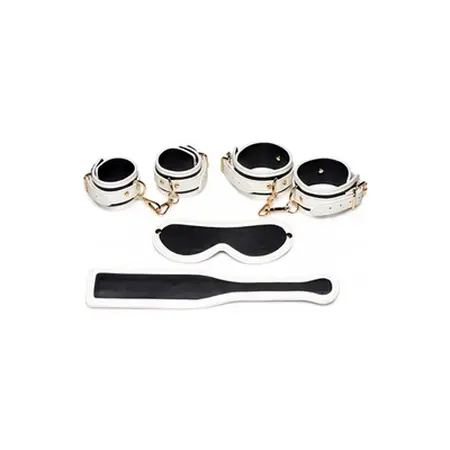 Kink Glow in the Dark Hog Tie Set - White & Gold Restraint Kit