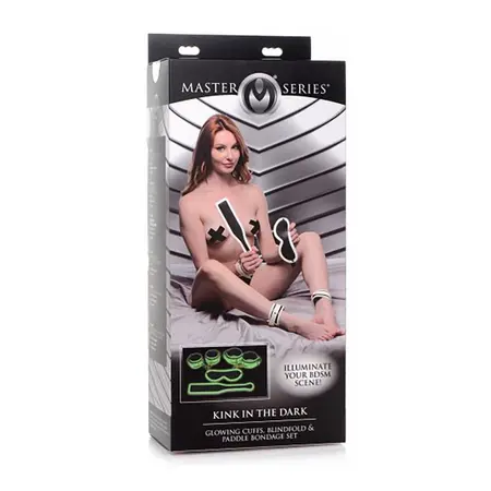 Kink Glow in the Dark Hog Tie Set - White & Gold Restraint Kit