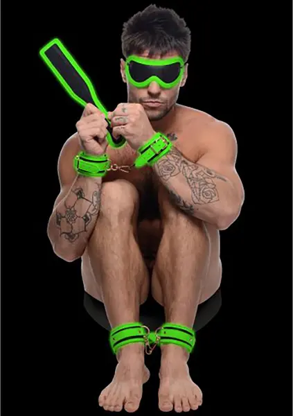 Kink Glow in the Dark Hog Tie Set - White & Gold Restraint Kit