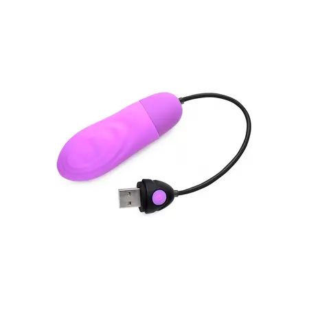 XR Brands Vibrating Silicone Bullet 7 Modes Rechargeable Black