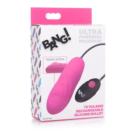 XR Brands Vibrating Silicone Bullet 7-Mode Rechargeable Black