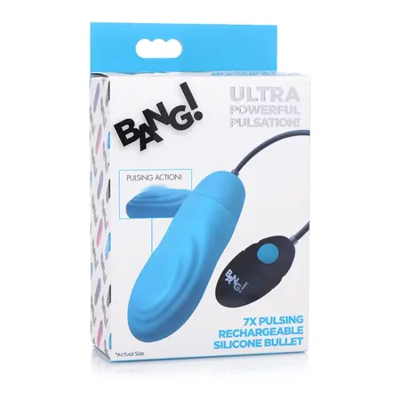 XR Brands Pulsating Rechargeable Silicone Bullet Intimate Device Pink