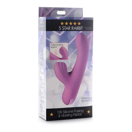 5 Star Silicone Rabbit Model - Dual Motor, Pulsating & Vibrating, Pink
