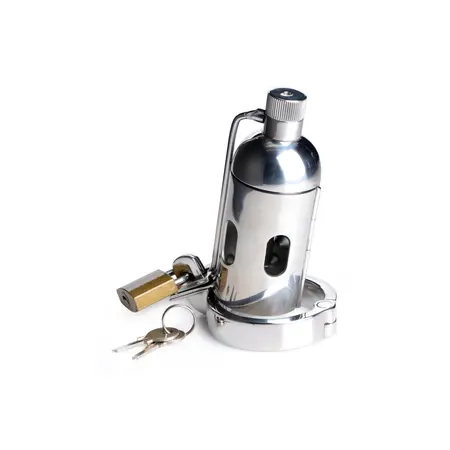 Master Series Spiked Chamber Stainless Steel Chastity Device 3.38in