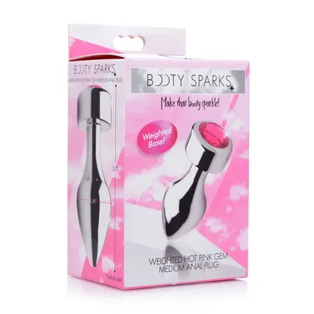 Blush Novelties Temptasia Aluminum Plug Medium Pink Gem Weighted Base