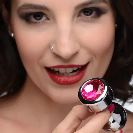 Blush Novelties Temptasia Aluminum Plug Medium Pink Gem Weighted Base