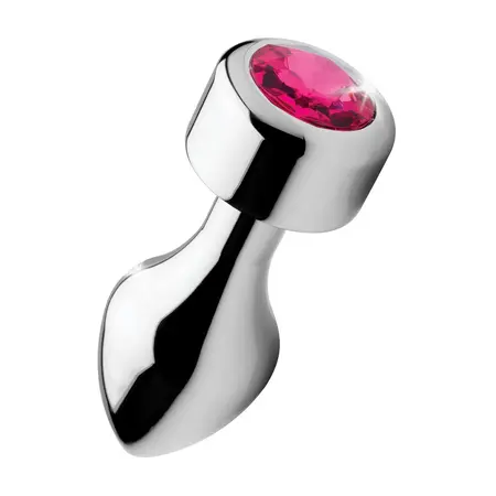 XR Brands Weighted Aluminum Plug Large Pink Gemstone Base