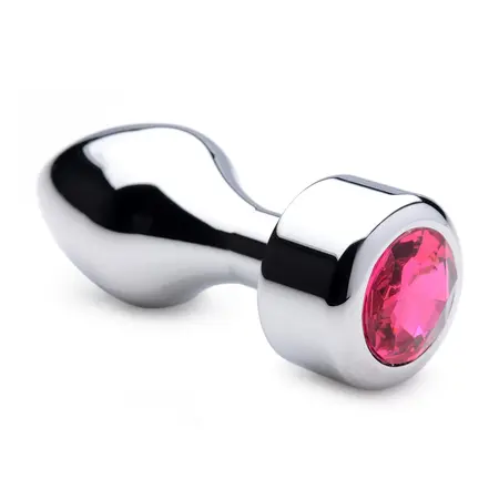 XR Brands Weighted Aluminum Plug Large Pink Gemstone Base