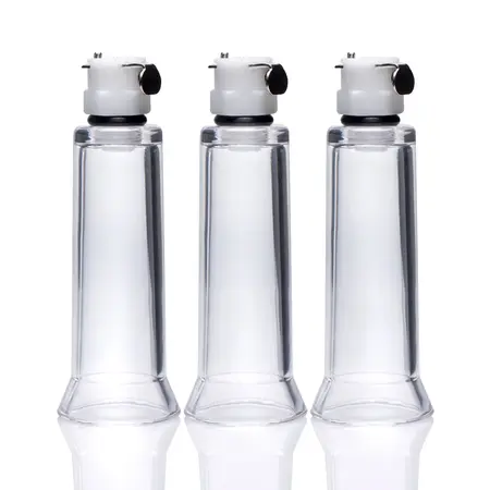 XR Brands 3-Piece Cylinder Set for Targeted Pumping - Clear, Small Size