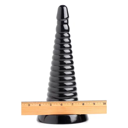 XR Brands Master Series Rebrasti Intimni Konus Crni 28.5cm Velika Veličina