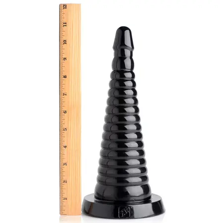 XR Brands Master Series Rebrasti Intimni Konus Crni 28.5cm Velika Veličina