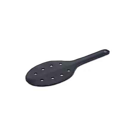 Master Series Rounded Paddle PU Leather Black 40cm with Airflow Holes