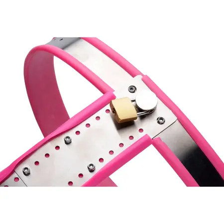 XR Brands Pink Nerđajući Čelik Podesivi Pojas Čednosti za Žene