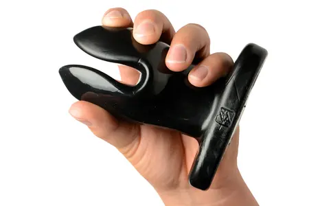 XR Brands Ass Anchor XL Flared Plug Black - Expanding Design, TPE