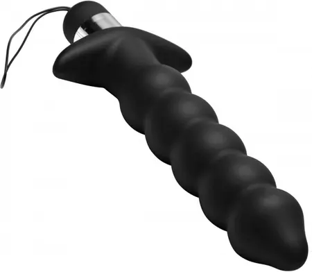 XR Brands Inmi Wireless Remote Silicone Anal Bead System Black