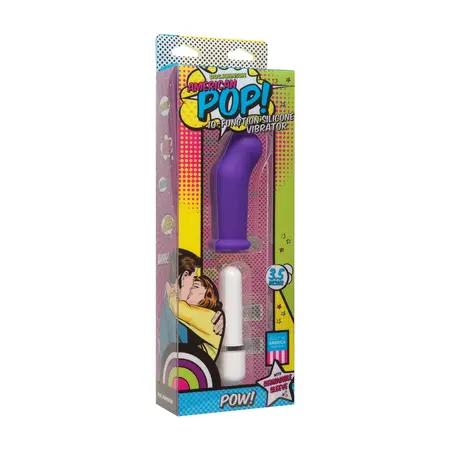 American Pop Pow! 10-Function Silicone Vibrator - Colorful Compact Model