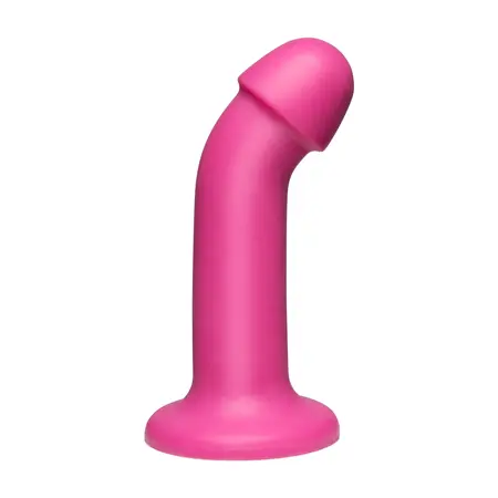 Doc Johnson The Tru Curve Platinski silikonski intimni model 15,2 cm, zakrivljeni, roze