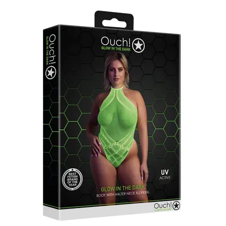 Shots Neon Body Halter Vrat UV-Aktivni Neon Roze Rastegljivo Donje Rublje