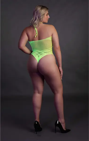 Shots Neon Body Halter Vrat UV-Aktivni Neon Roze Rastegljivo Donje Rublje