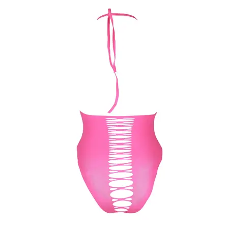 NEON High-Cut UV Aktivni Bodysuit Neon Roze Rastegljiv XS-XXXXL