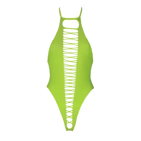 NEON High-Cut UV-Aktivirani Bodysuit, Neon Roze, Fleksibilan Kroj