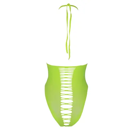 NEON High-Cut UV-Aktivirani Bodysuit, Neon Roze, Fleksibilan Kroj