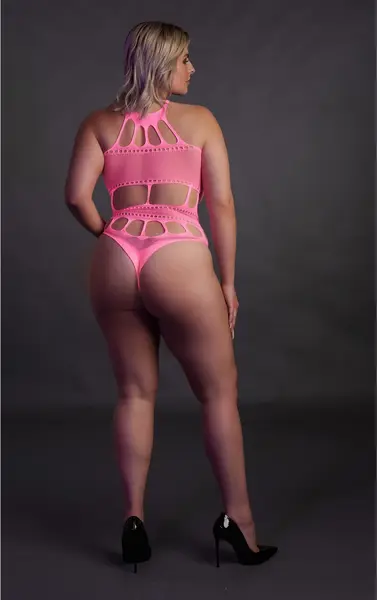OUCH! Neon Body UV-Aktivirani Grčki Dekolte Neon Roze XS/XL