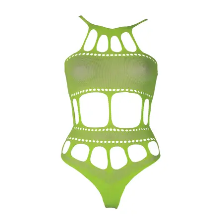 OUCH! Neon Body sa Grčkim Dekoltom UV Reaktivan - Neon Roze, Veličina XS/XL