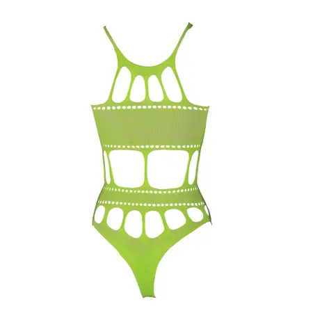 OUCH! Neon Body sa Grčkim Dekoltom UV Reaktivan - Neon Roze, Veličina XS/XL