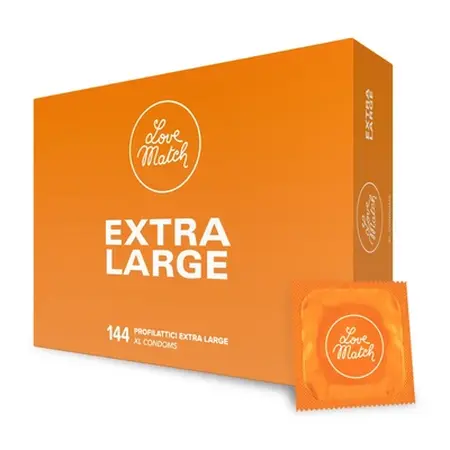 Love Match Extralarge Comfort Condoms 144-Pack, Extra Spacious Fit