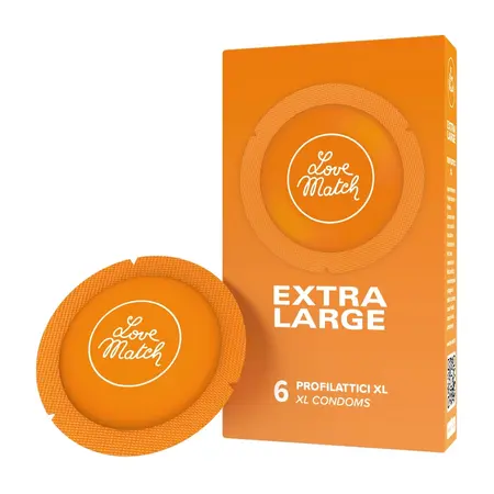 Love Match Extralarge Premium Condoms 6-Pack - Larger Size Comfort Fit