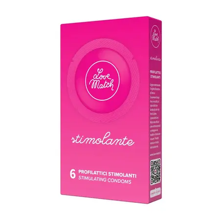 Love Match Stimolante Anatomical Textured Latex Condoms 6 pcs