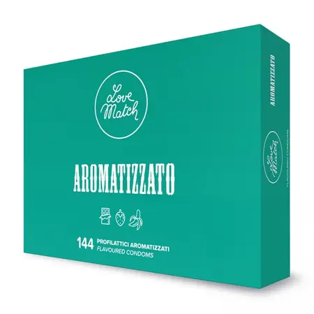 Love Match Aromatizzato Flavored Condoms 144-Pack Chocolate Strawberry Banana