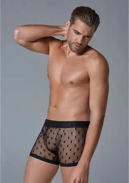 Male Power Star Boxer Shorts S/M Ultra Sheer Elastic Waistband